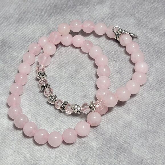 Galilea Rose Quartz Pendant and Bracelets - Picture 9 of 16